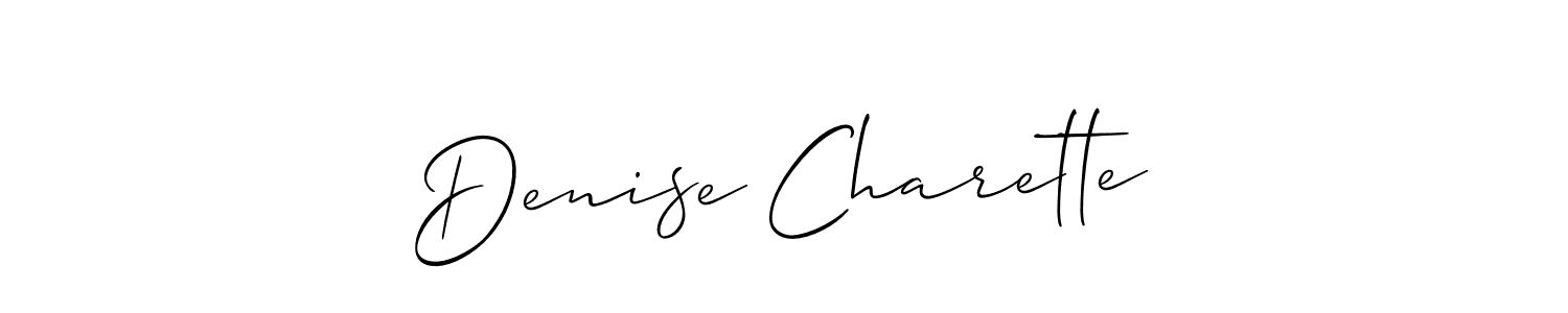 Use a signature maker to create a handwritten signature online. With this signature software, you can design (Allison_Script) your own signature for name Denise Charette. Denise Charette signature style 2 images and pictures png